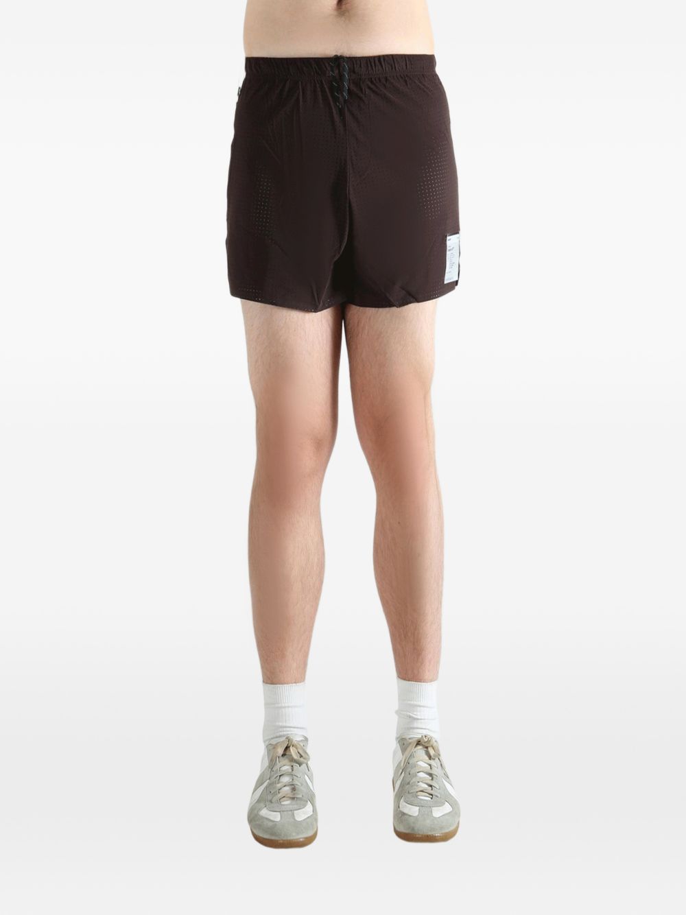 Pantaloncini con coulisse in marrone Satisfy - unisex 