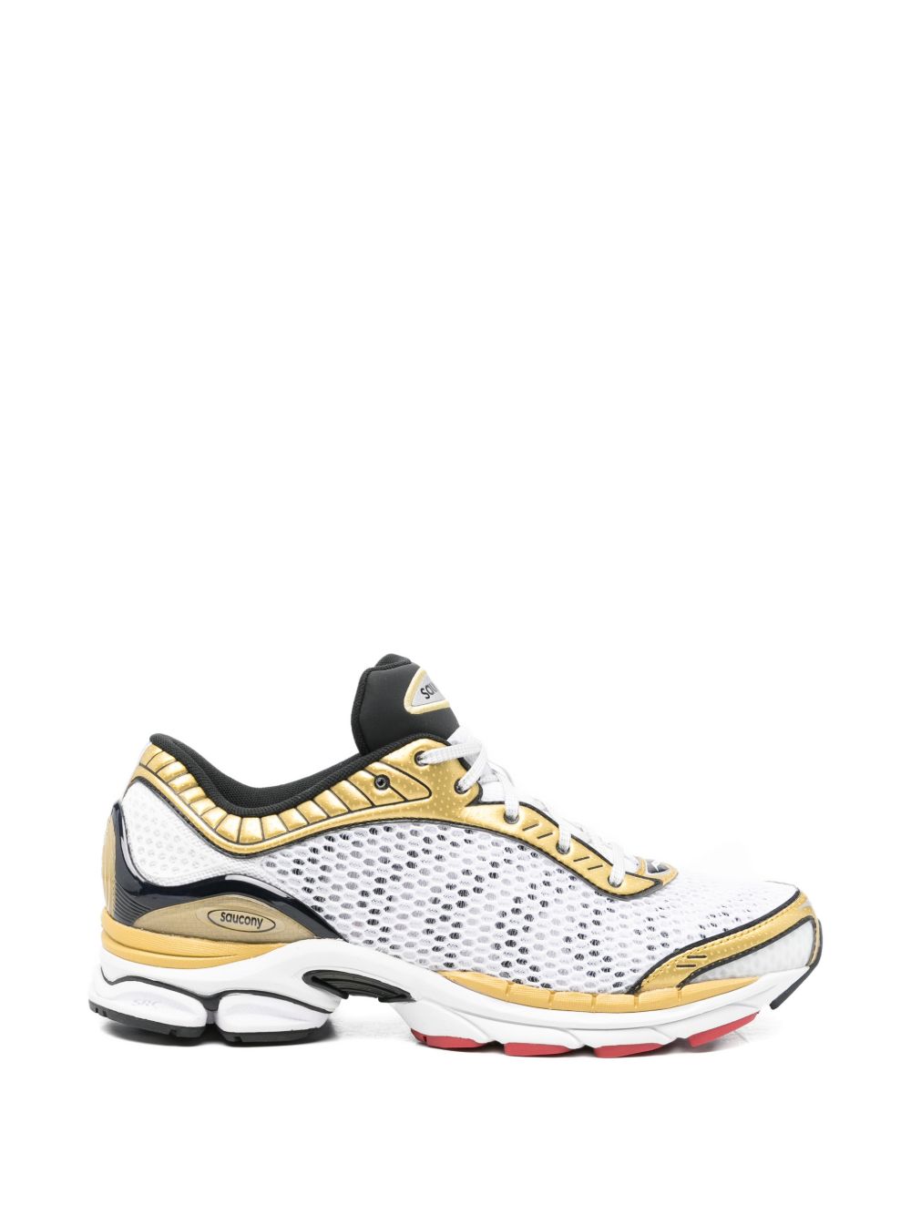 Sneakers Pro Grid Paramount in bianco e oro 