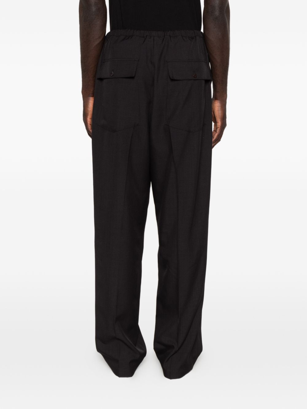 Pantaloni con coulisse in vita e piega precisa in nero Second layer - uomo 