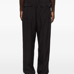 Pantaloni con coulisse in vita e piega precisa in nero Second layer - uomo 