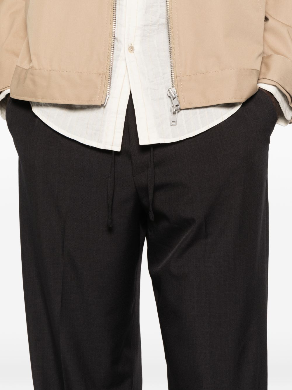 Pantaloni con coulisse in vita e piega precisa in nero Second layer - uomo 