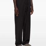 Pantaloni con coulisse in vita e piega precisa in nero Second layer - uomo 