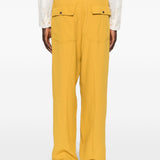 Pantaloni con coulisse in vita e piega stirata in giallo Second layer - uomo 
