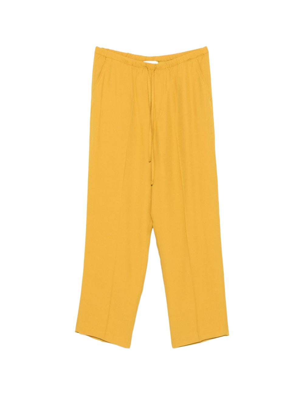 Pantaloni con coulisse in vita e piega stirata in giallo Second layer - uomo 