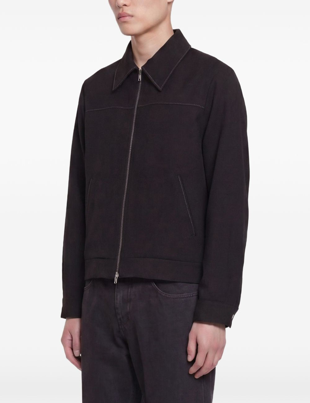 Giacca herman con zip in nero Second layer - uomo 