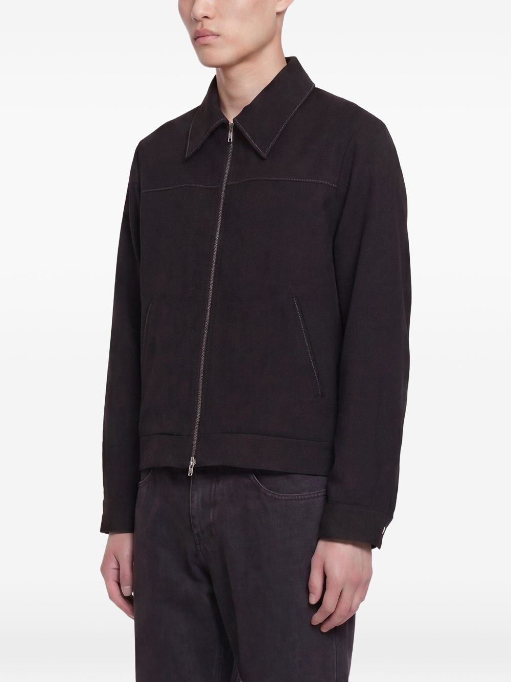 Giacca herman con zip in nero Second layer - uomo 
