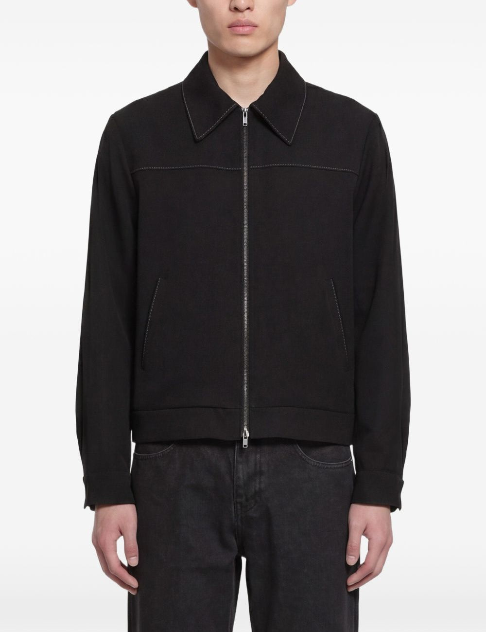 Giacca herman con zip in nero Second layer - uomo 