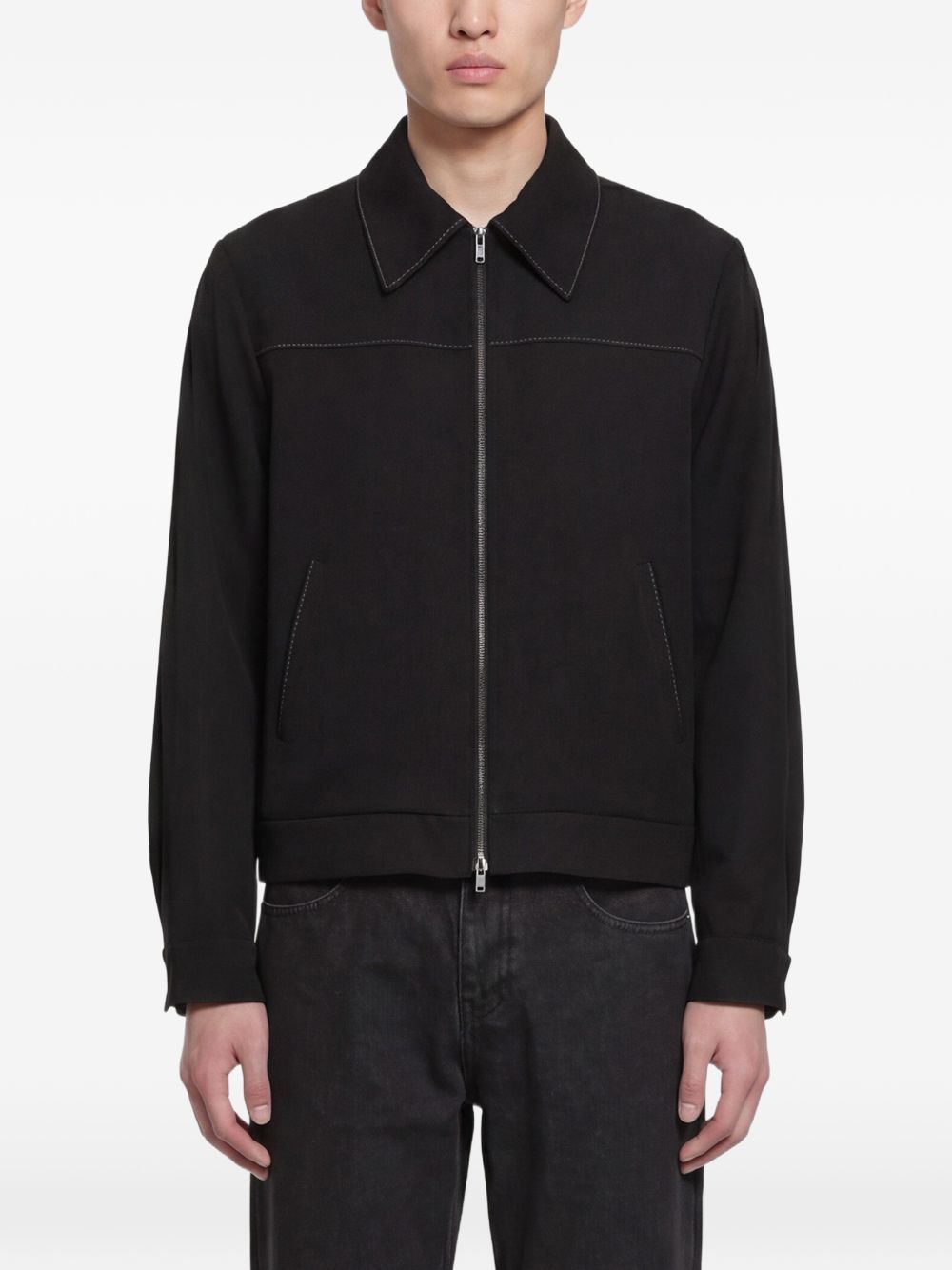 Giacca herman con zip in nero Second layer - uomo 