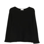 T-shirt a maniche lunghe in maglia a cuscinetto in nero Second layer - uomo 