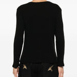 T-shirt a maniche lunghe in maglia a cuscinetto in nero Second layer - uomo 