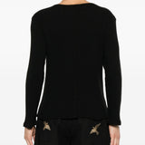 T-shirt a maniche lunghe in maglia a cuscinetto in nero Second layer - uomo 