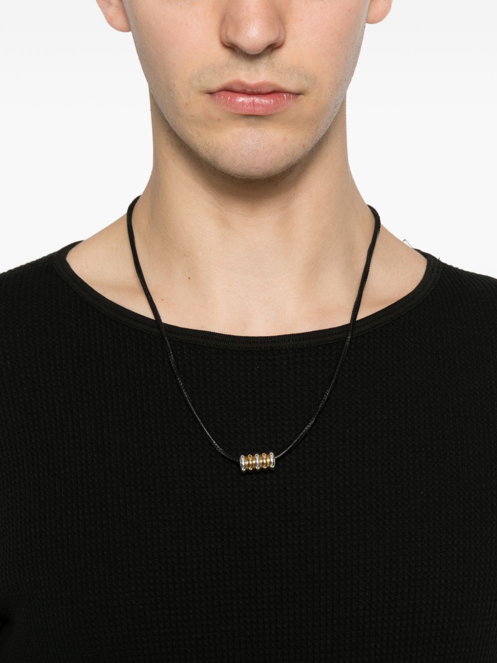 T-shirt a maniche lunghe in maglia a cuscinetto in nero Second layer - uomo 