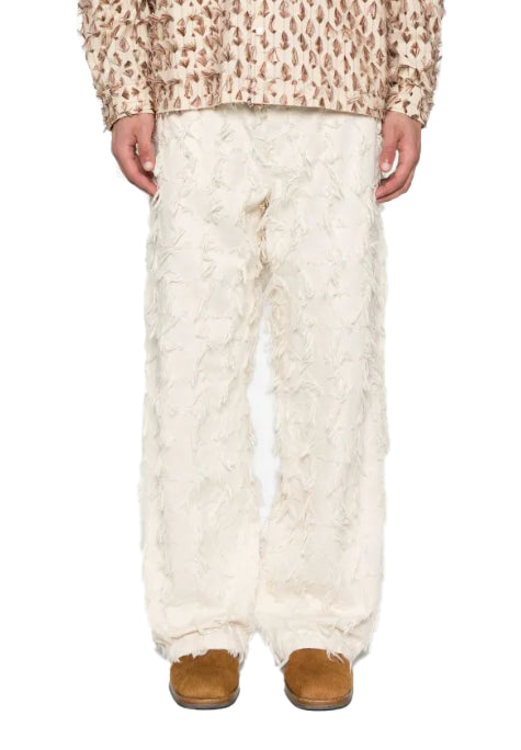 Jeans nikos con frange in bianco 