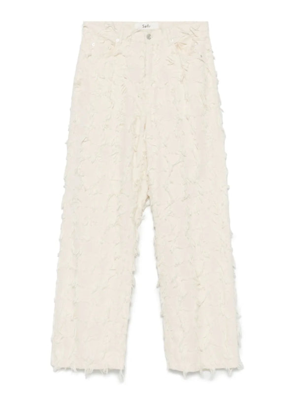 Jeans nikos con frange in bianco 