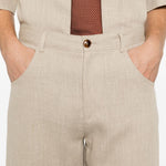 Pantaloni a gamba larga arno in beige Sefr - uomo 