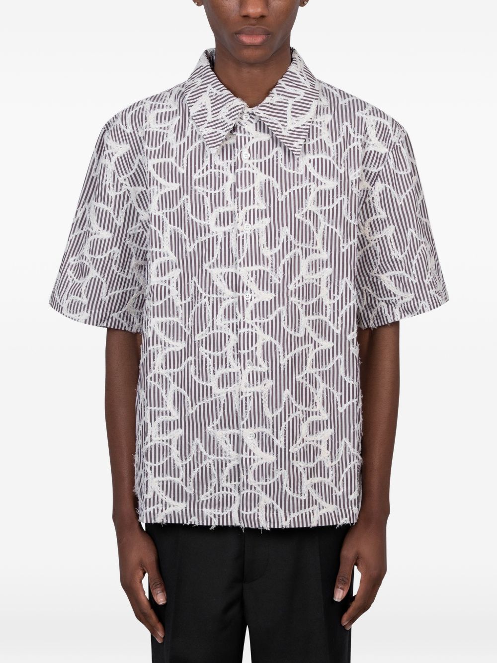 Camicia a righe in grigio Séfr - uomo 