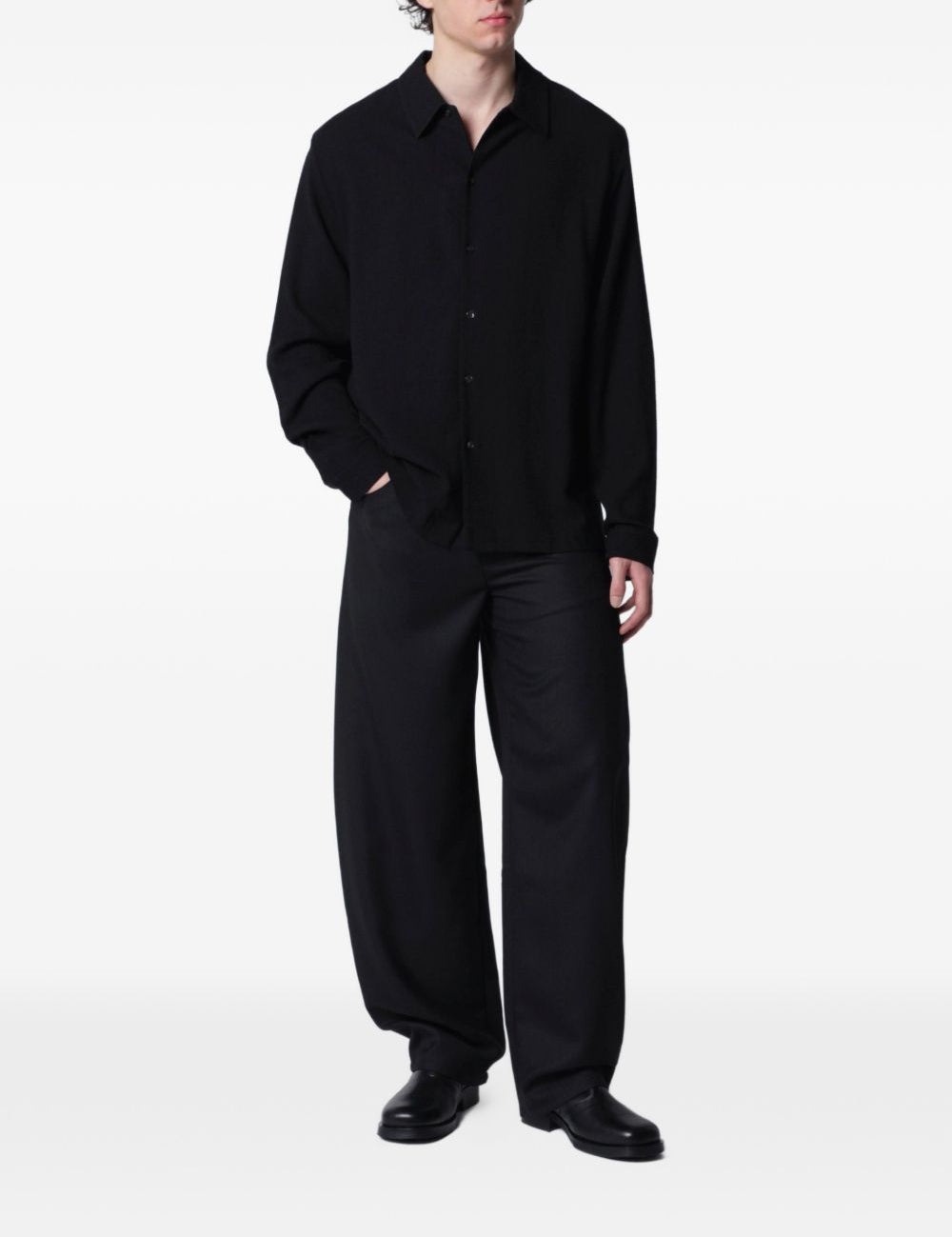 Pantaloni Gino con passanti per cintura in nero Sefr - uomo 