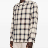 Camicia a maniche lunghe a quadri WES in blu e beige Sefr - uomo 