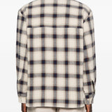 Camicia a maniche lunghe a quadri WES in blu e beige Sefr - uomo 