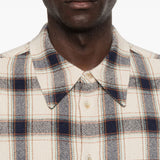 Camicia a maniche lunghe a quadri WES in blu e beige Sefr - uomo 