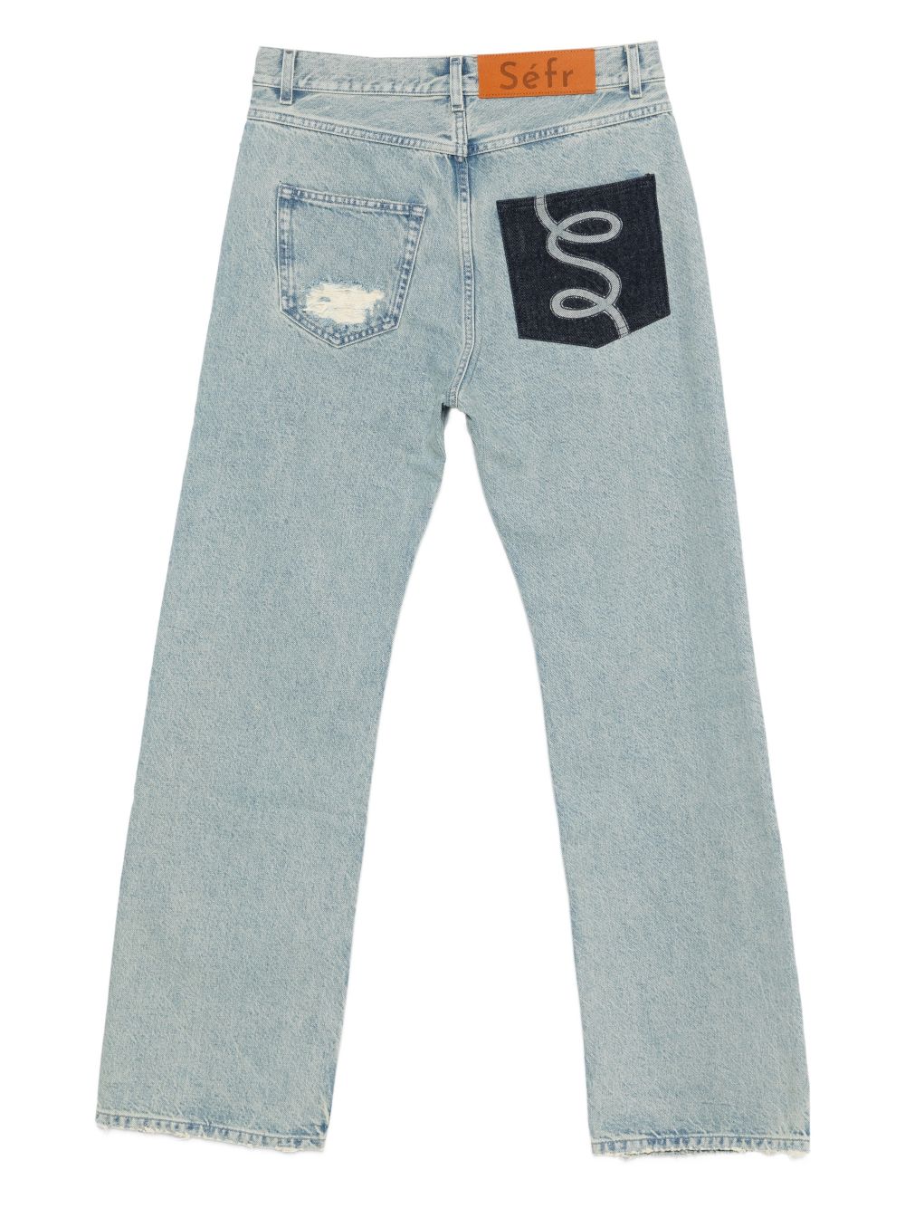 Jeans a gamba dritta swirl in celeste Sefr - uomo 