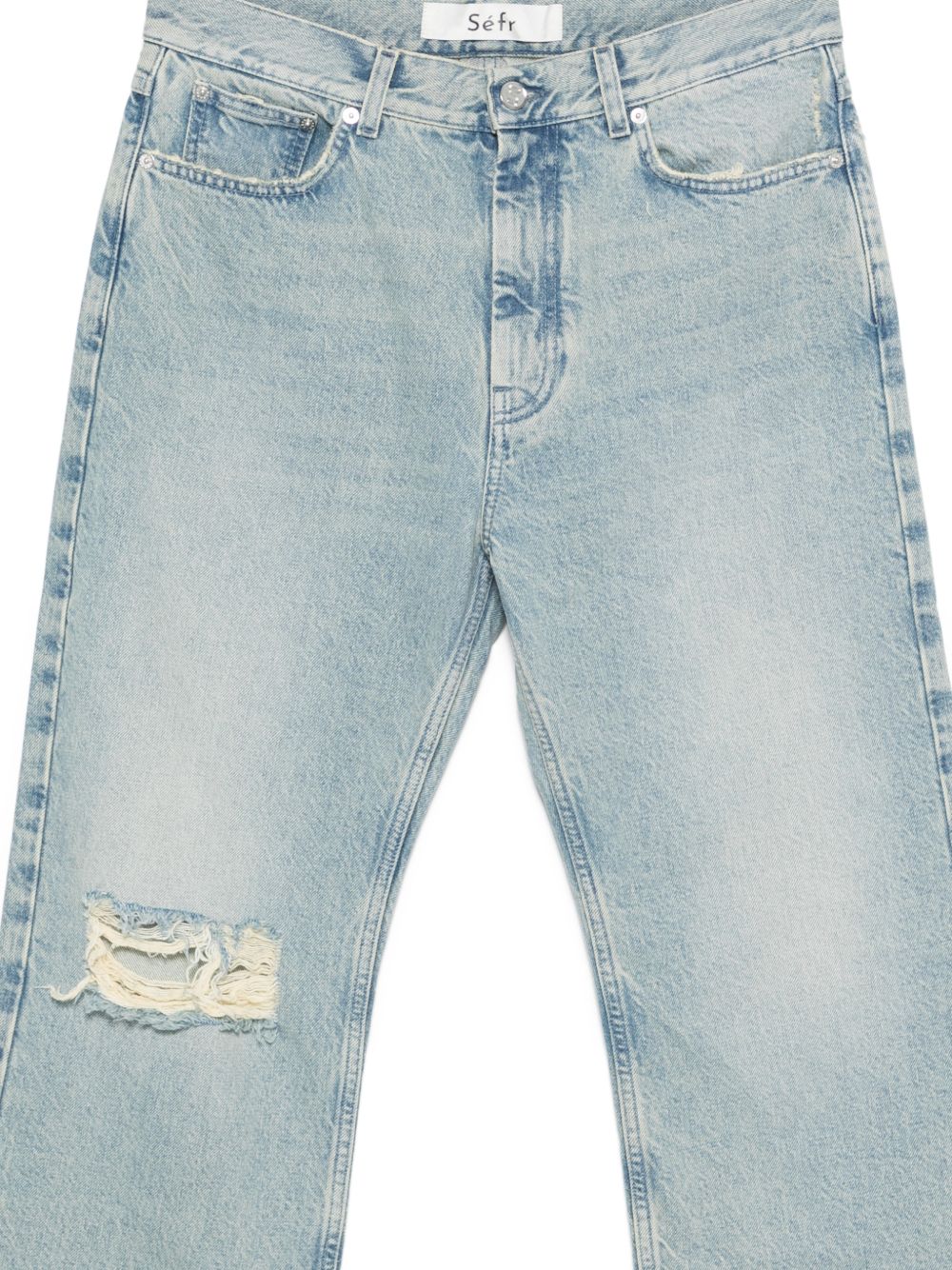 Jeans a gamba dritta swirl in celeste Sefr - uomo 