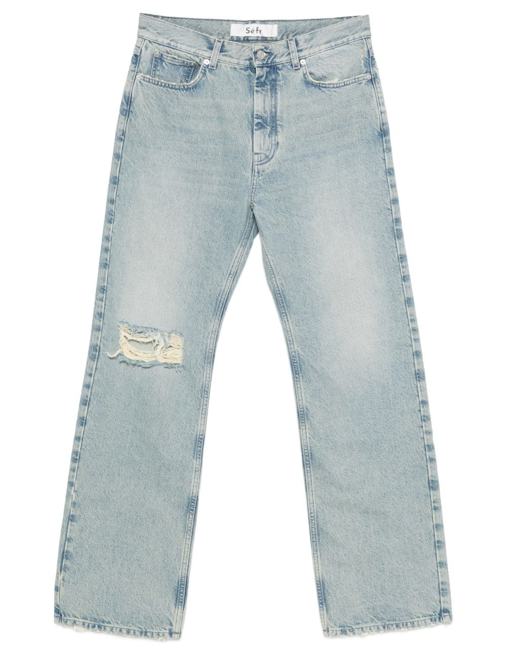 Jeans a gamba dritta swirl in celeste Sefr - uomo 