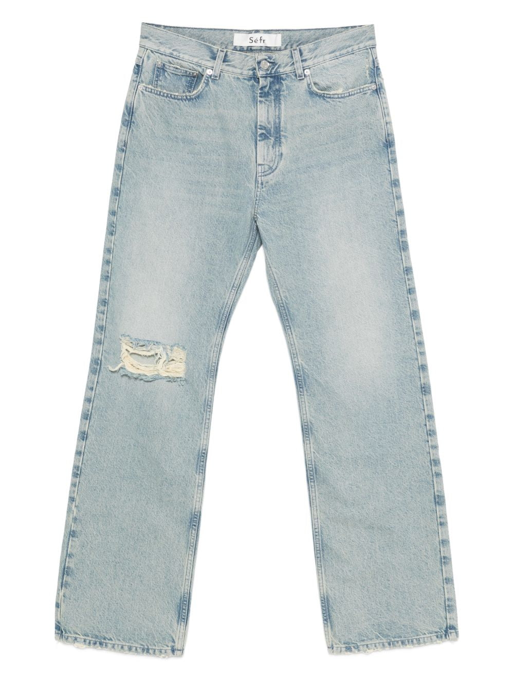 Jeans a gamba dritta swirl in celeste Sefr - uomo 