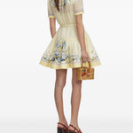 Chemisier a fiori con cintura in giallo Self-portrait - donna 