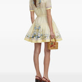 Chemisier a fiori con cintura in giallo Self-portrait - donna 