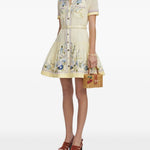 Chemisier a fiori con cintura in giallo Self-portrait - donna 
