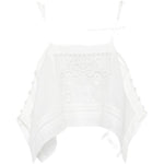 Top in ramie ricamato in bianco Self-portrait - donna 