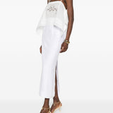 Top in ramie ricamato in bianco Self-portrait - donna 