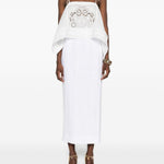 Top in ramie ricamato in bianco Self-portrait - donna 