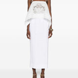 Top in ramie ricamato in bianco Self-portrait - donna 