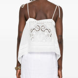 Top in ramie ricamato in bianco Self-portrait - donna 