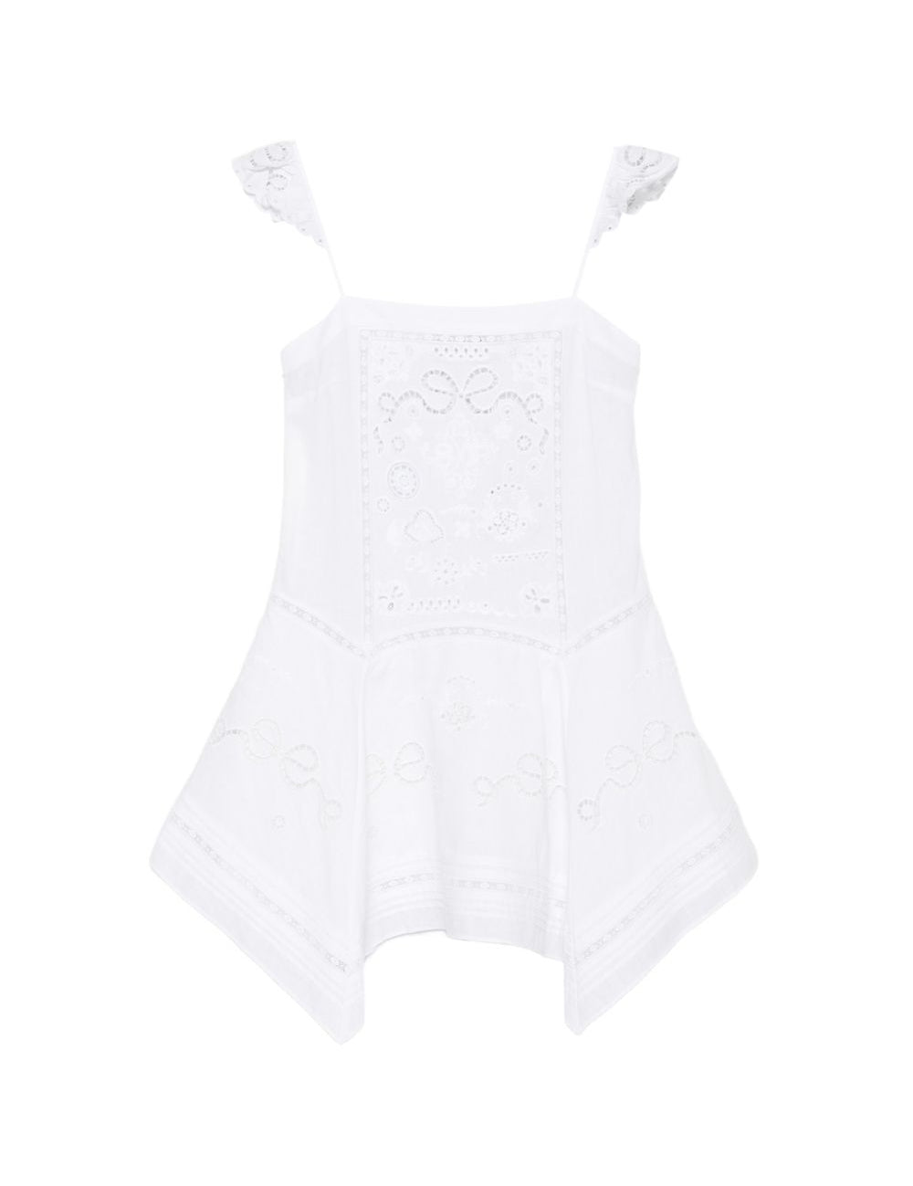 Abito mini ricamato in bianco Self-Portrait - donna 