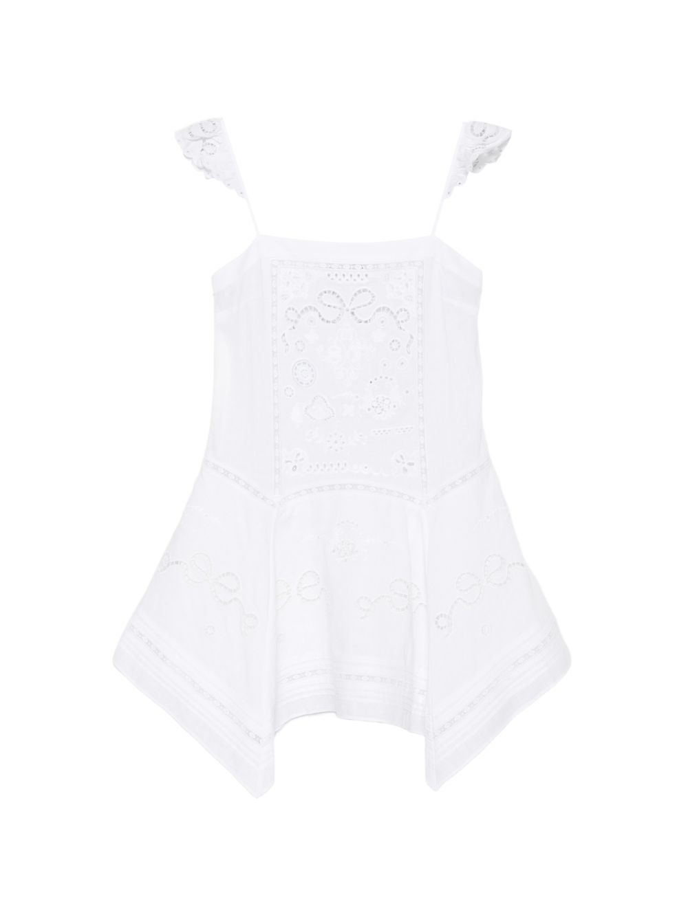 Abito mini ricamato in bianco Self-Portrait - donna 