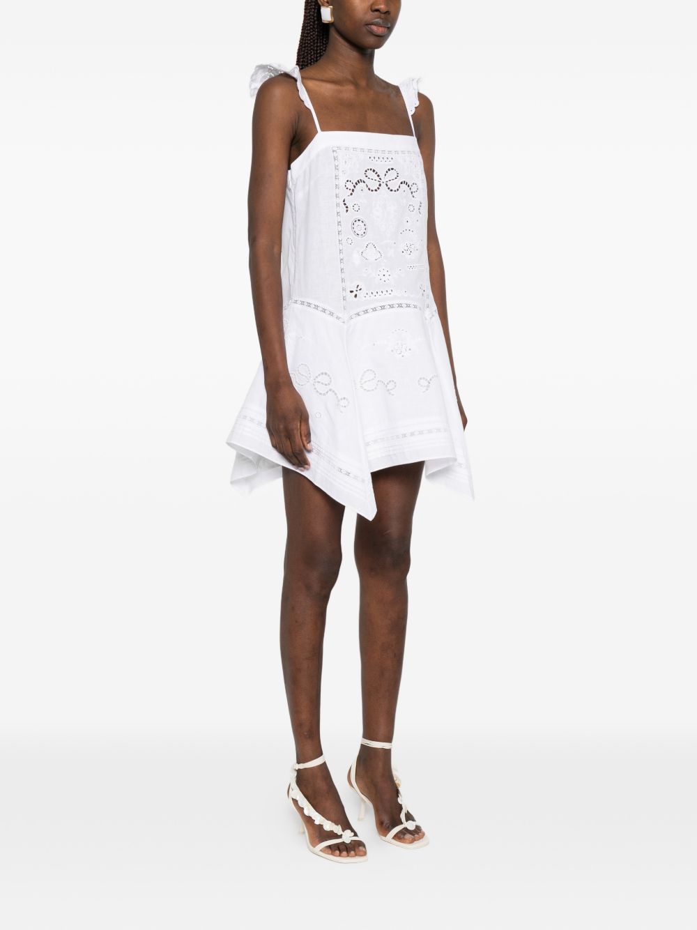 Abito mini ricamato in bianco Self-Portrait - donna 