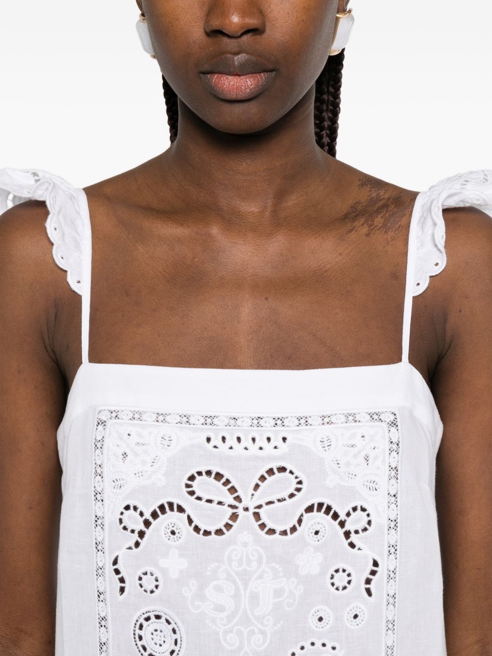 Abito mini ricamato in bianco Self-Portrait - donna 