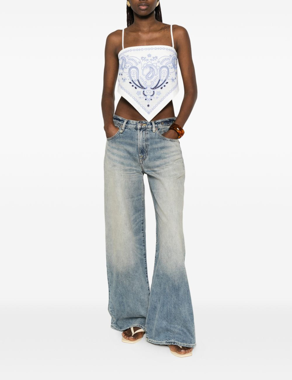 Top con stampa in bianco Self-Portrait - donna 