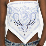 Top con stampa in bianco Self-Portrait - donna 