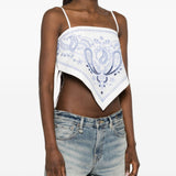 Top con stampa in bianco Self-Portrait - donna 