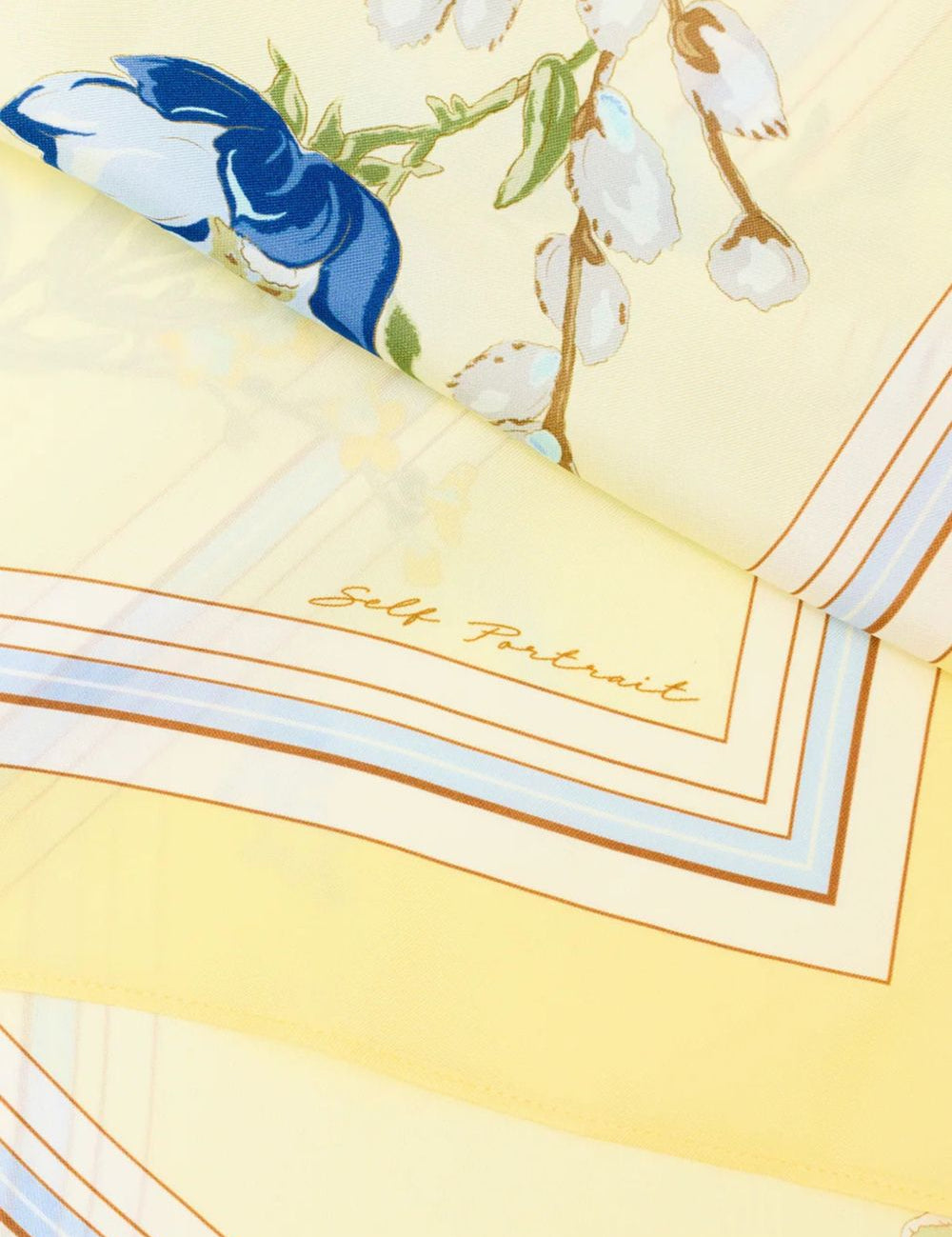 Abito midi con volant e stampa floreale in giallo Self-portrait - donna 