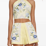 Top con stampa floreale in giallo Self-Portrait - donna 