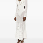 Abito lungo in crochet avorio Self-Portrait - donna 