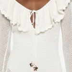 Abito lungo in crochet avorio Self-Portrait - donna 