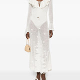 Abito lungo in crochet avorio Self-Portrait - donna 