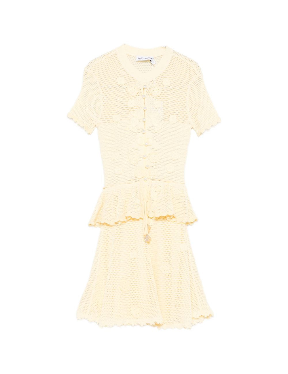 Abito midi in crochet giallo Self-Portrait - donna 
