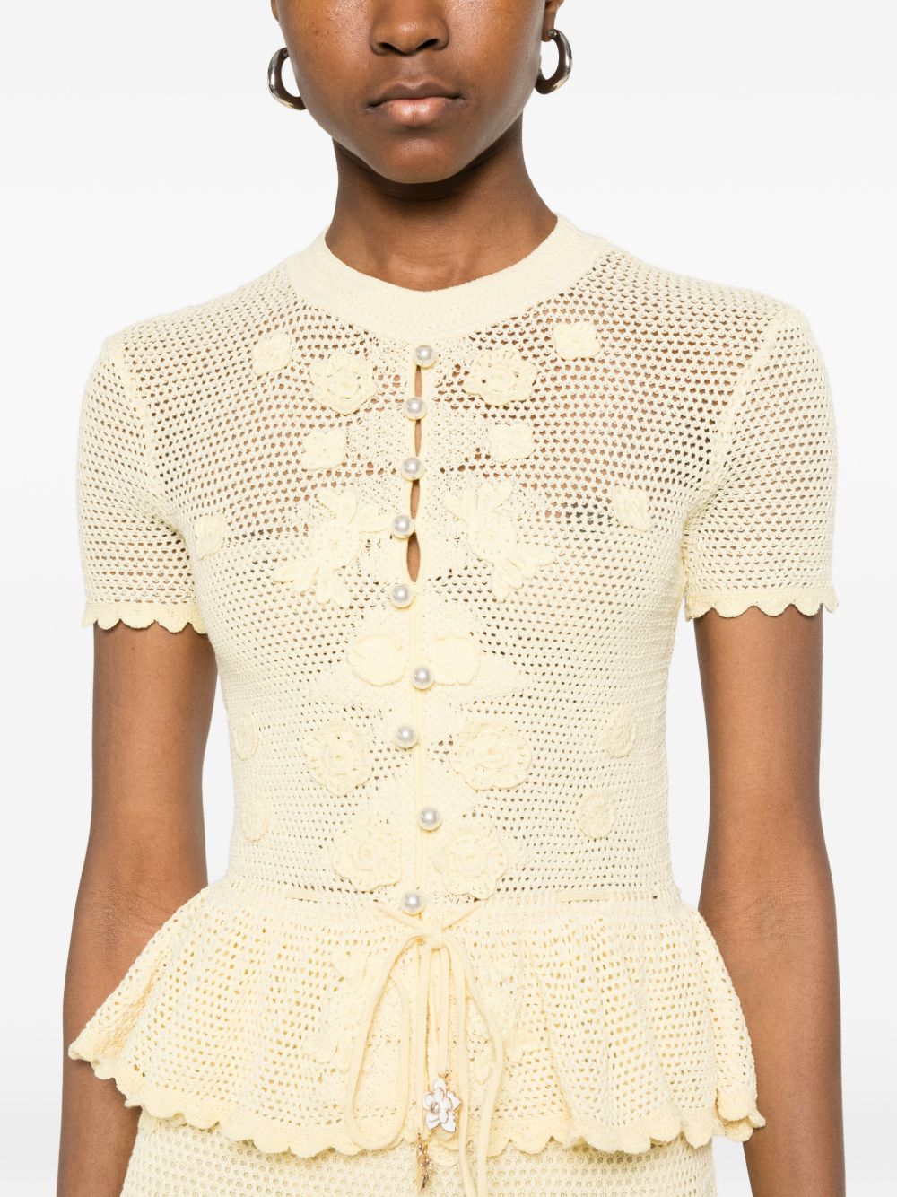 Abito midi in crochet giallo Self-Portrait - donna 